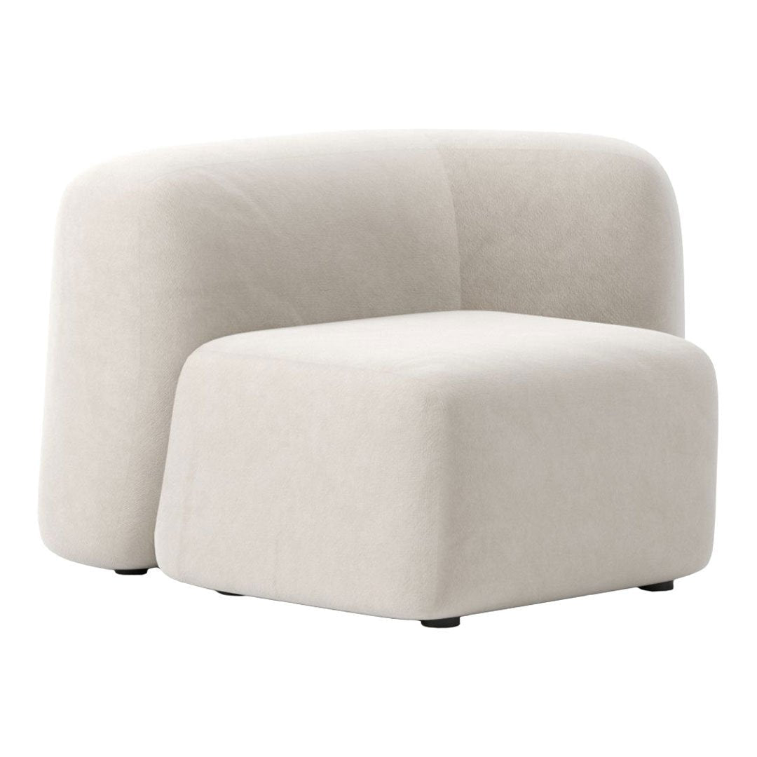 Stylish cream-colored armchair with a smooth, minimalist design. Perfect for modern decor.