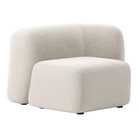 Stylish cream-colored armchair with a smooth, minimalist design. Perfect for modern decor.