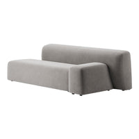 Gray modern sofa with smooth, minimalist design and soft upholstery. Perfect for contemporary living spaces.