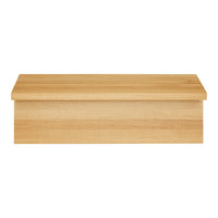Light oak wood storage box with a smooth, natural finish and minimalist design. Ideal for modern decor.