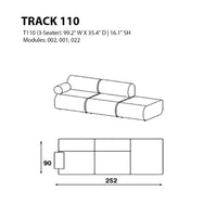 "Modern 3-seater sofa in sleek design with solid color and subtle textures for contemporary living spaces."