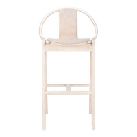 Cream-colored modern bar stool with a minimalist design and subtle texture. Ideal for stylish interiors.