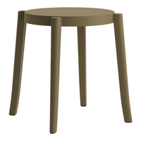 Solid taupe round stool with sleek, minimalist design and smooth, matte finish. Perfect for modern decor.