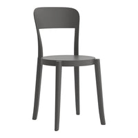 Gray minimalist chair with a smooth finish and simple design, ideal for modern interiors.