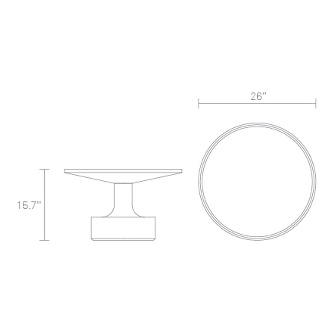 Round table design in sleek white with clean lines and a modern minimalist aesthetic. Perfect for contemporary spaces.