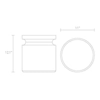 Detailed line drawing of a cylindrical jar, showcasing a smooth surface and circular lid. Simple, modern design.
