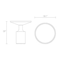 Round table design, sleek white finish with smooth lines, minimalistic style, and modern aesthetic.