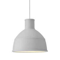 White pendant lamp with a sleek, modern design and smooth, matte finish. Soft light emission for a cozy atmosphere.