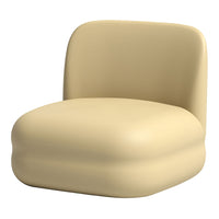 Beige modern chair with smooth, rounded edges and minimalistic design, ideal for contemporary home decor.