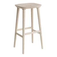 Light beige wooden bar stool with a smooth, simple design and no visible patterns. Ideal for modern decor.