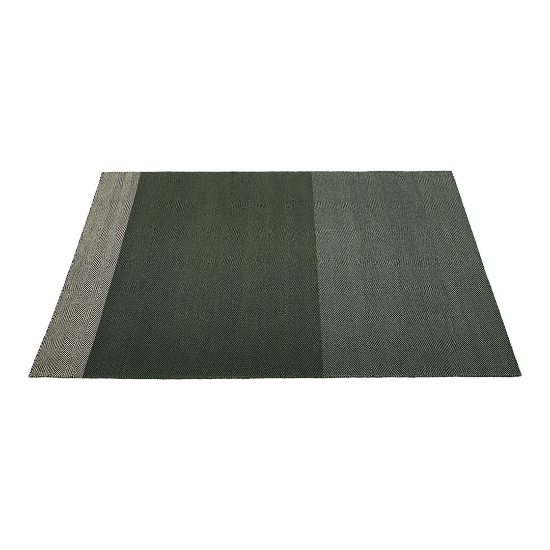 Green and gray striped area rug featuring a textured, modern design for stylish home decor.