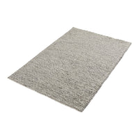 Textured gray rug with a woven pattern, featuring a subtle, contemporary design for modern interiors.