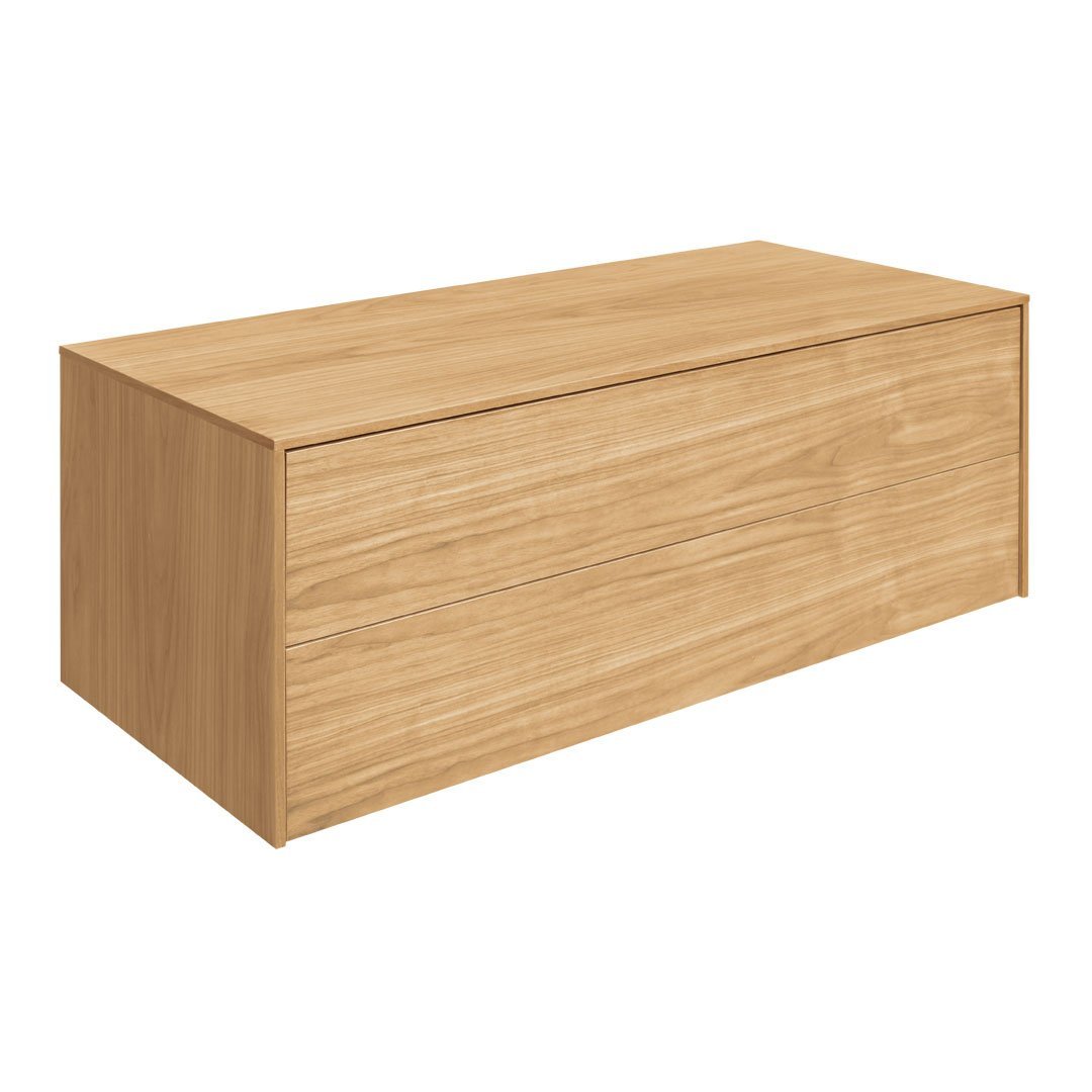 Natural wood finish with a light oak color, smooth texture, and minimalistic design, ideal for modern decor.