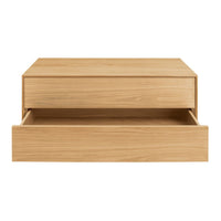 Light wood nightstand with a smooth finish and simple design, featuring a single drawer and natural grain pattern.