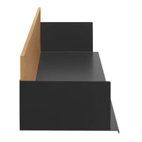 Black and natural wood side table with a minimalistic design and smooth matte finish. Ideal for modern decor.