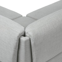 Light gray upholstery with a subtle textured pattern, ideal for modern decor.