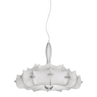 Elegant white pendant lamp featuring a unique leaf-like design and delicate patterns. Perfect for modern decor.