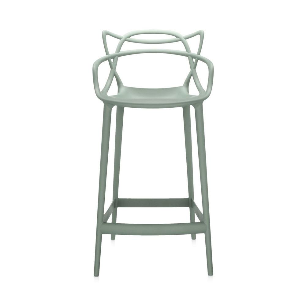 Mint green barstool with a sleek, modern design and minimalistic patterns. Ideal for contemporary decor.