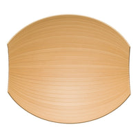 Natural wood grain pattern in warm beige tones, featuring smooth curved edges and subtle horizontal lines.