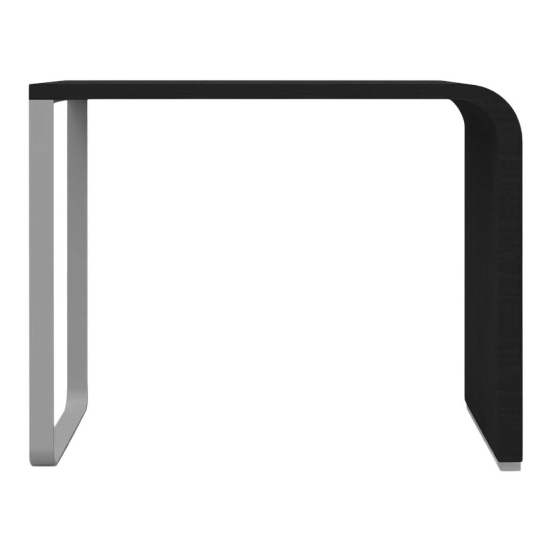 Sleek black and white table with a modern design and smooth, minimalist lines. Perfect for contemporary decor.