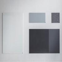 Various color samples including white, light gray, dark gray, and a textured gray pattern on a light background.
