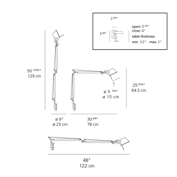 Tolomeo Classic TW Table Lamp w/ Clamp