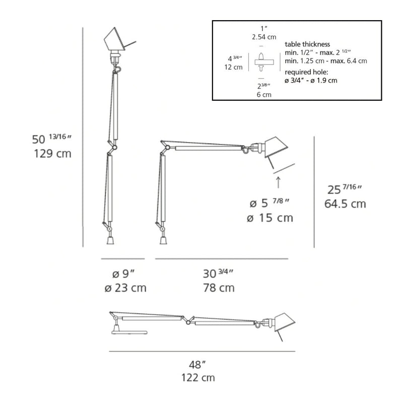 Tolomeo Classic TW Table Lamp w/ Inset Pivot