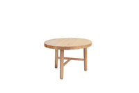 Light wooden round table with a smooth, natural finish and simple design. Perfect for modern or rustic decor.