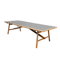 Light gray tabletop with natural wood legs, featuring a sleek, modern design suitable for various decor styles.