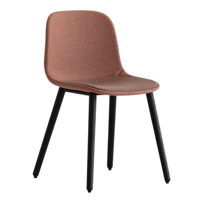 Seela Side Chair - Black Wooden Base, Fully Upholstered