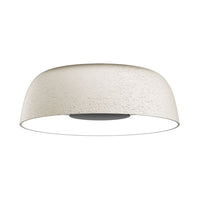 Textured off-white ceiling light fixture with a smooth rim and subtle pattern. Modern design for versatile decor.