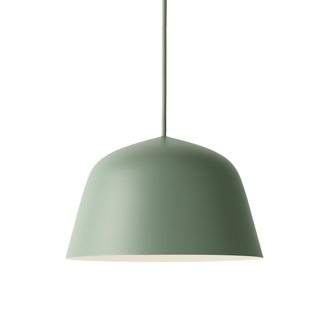 Green modern pendant lamp with a smooth, rounded shade and minimalist design. Perfect for contemporary spaces.