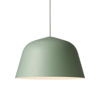 Matte light green pendant lamp with a smooth, rounded design and simple, elegant shape. Perfect for modern decor.