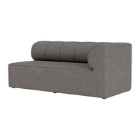 Gray sofa with tufted backrest, clean lines, and minimalist design, perfect for modern interiors.
