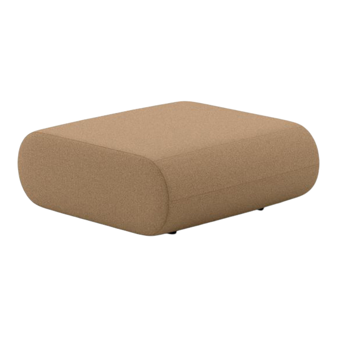 Plain beige pouf with a smooth, rounded design. Ideal for modern and minimalist decor styles.