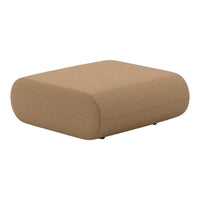 Plain beige pouf with a smooth, rounded design. Ideal for modern and minimalist decor styles.