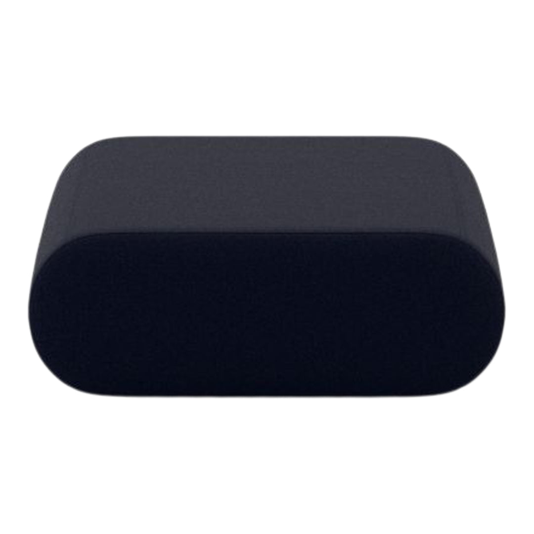 Solid navy blue rectangular cushion with rounded edges, featuring a smooth, textured surface.