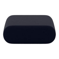 Solid navy blue rectangular cushion with rounded edges, featuring a smooth, textured surface.