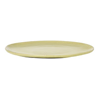 Light green ceramic plate with a smooth, glossy finish and subtle, rounded edges. Perfect for dining and decor.