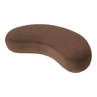 Brown kidney-shaped cushion with a smooth, solid texture, perfect for modern decor.