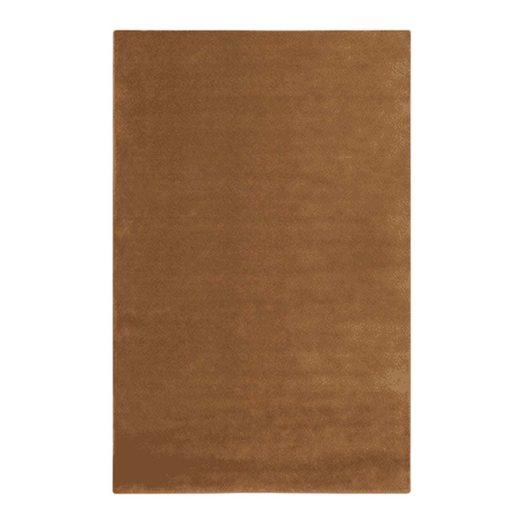 Solid warm brown area rug with a plush texture, perfect for adding a rich, earthy tone to any space.