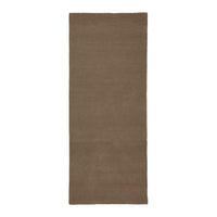 "Solid brown area rug with a smooth texture, perfect for subtle elegance in any room."