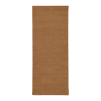 Solid brown area rug with a warm, earthy tone, featuring a smooth, textured surface suitable for various decor styles.