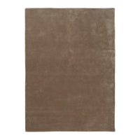 Brown solid color area rug with a soft texture, perfect for adding warmth to any space.
