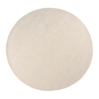 Light beige circular rug with a smooth, flat surface, perfect for minimalist interior decor.