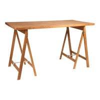 Natural wood finish table with a smooth surface and contrasting light brown colors. Stylish, minimalist design.