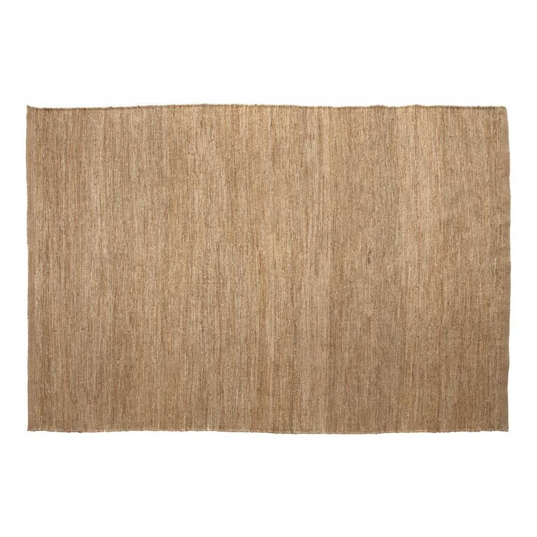 Textured beige area rug with a subtle woven pattern, ideal for adding warmth to any space.