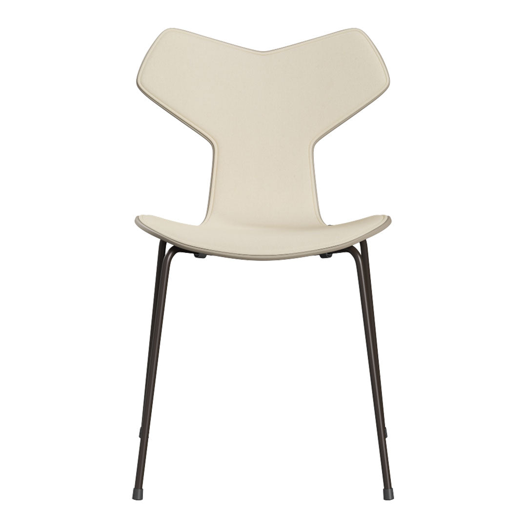 Modern cream chair with a unique butterfly shape and sleek black legs, perfect for contemporary decor.