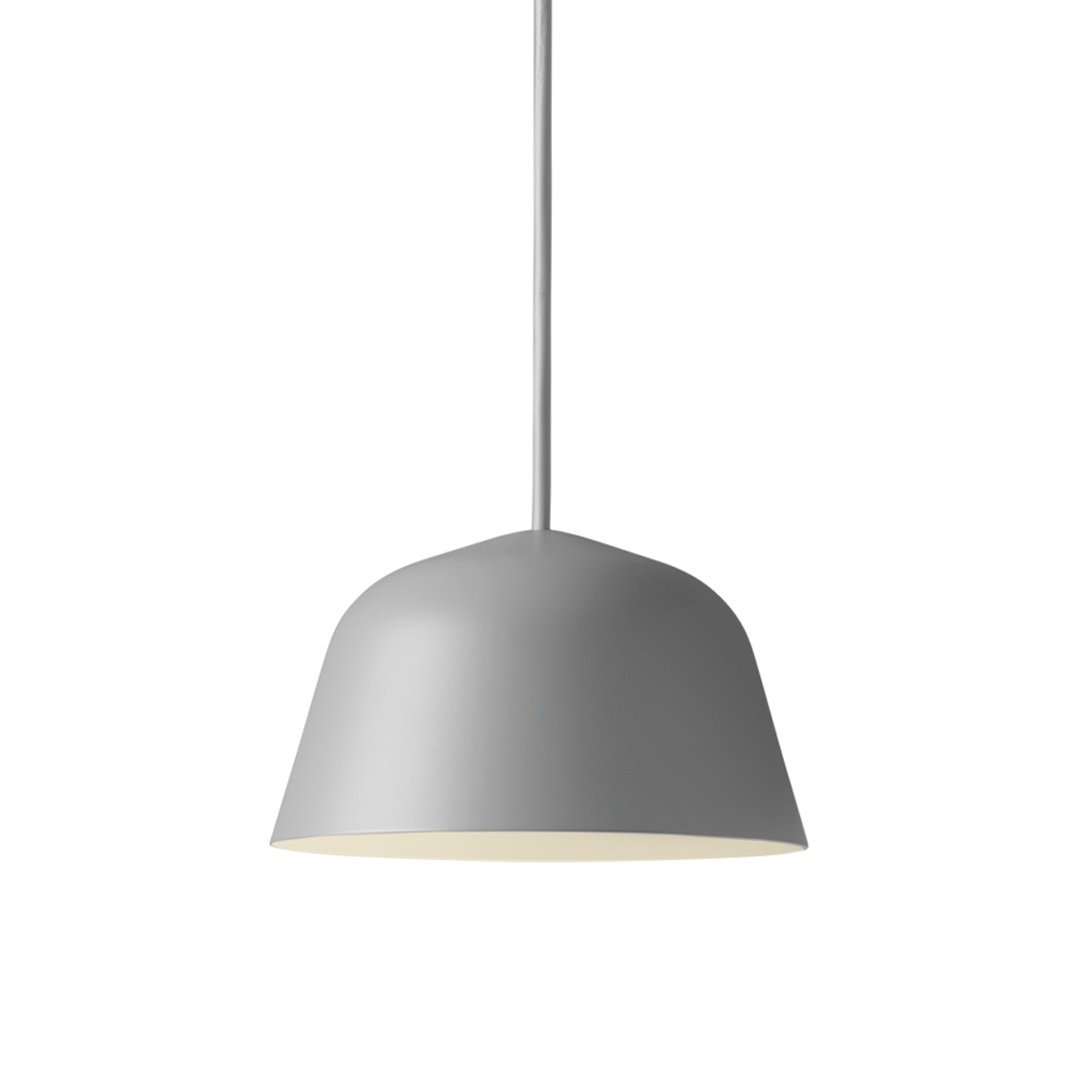 Sleek gray pendant light with a minimalist design and smooth matte finish, ideal for modern decor.