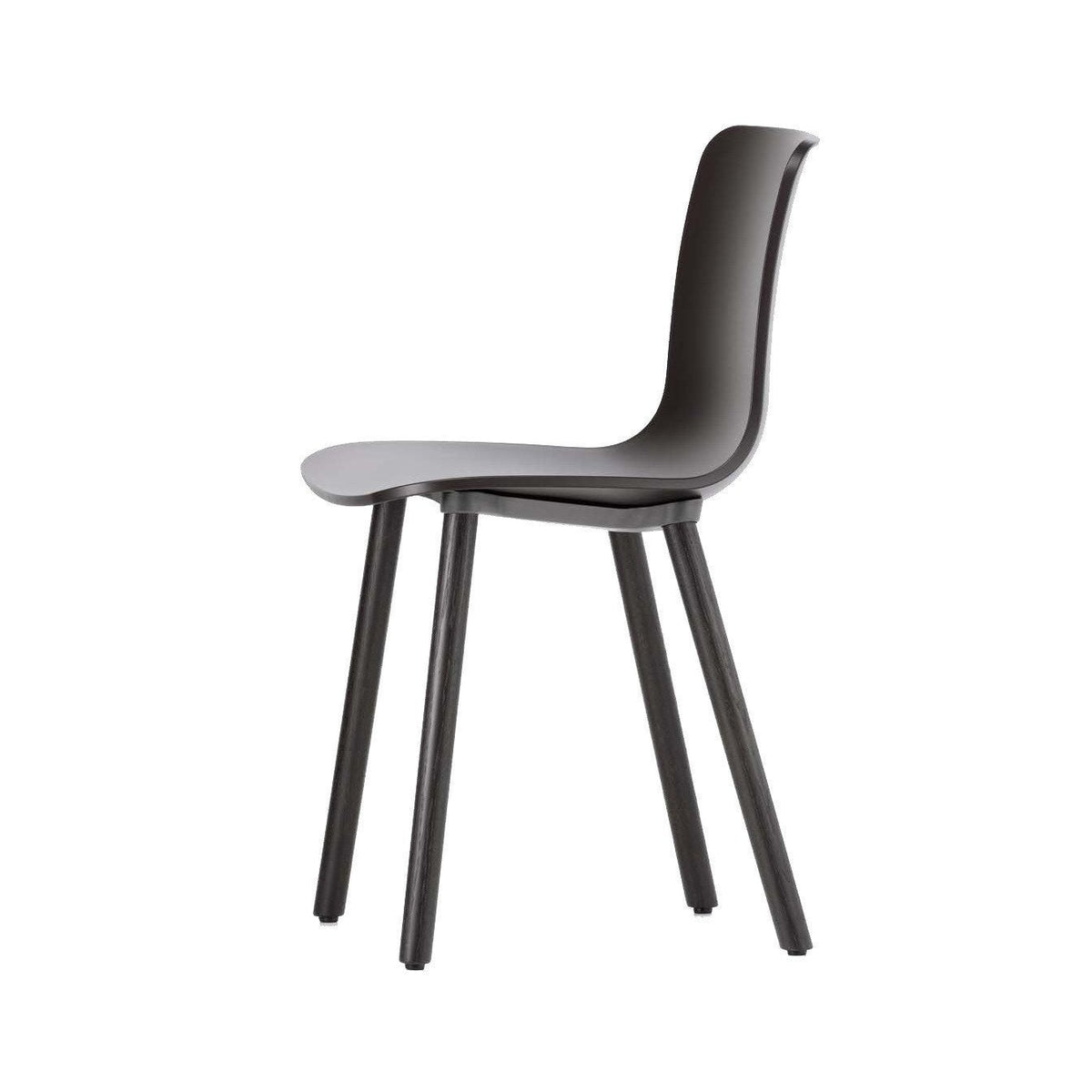 Sleek black chair with smooth, minimalist design and no patterns, perfect for modern decor.